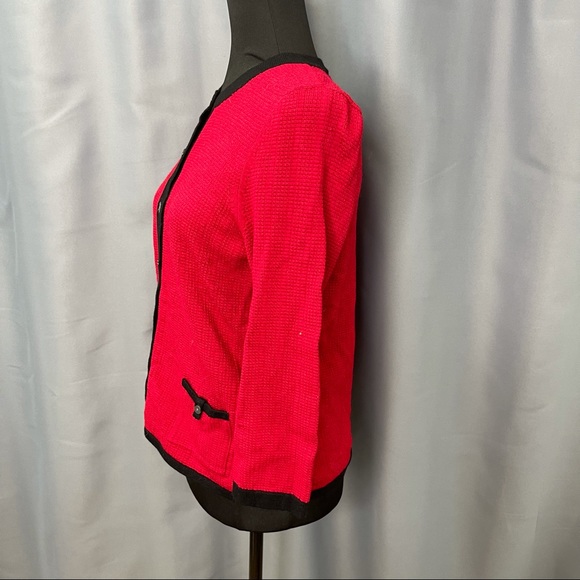 Jones New York - Red and black button down knit cardigan - Picture 4 of 6